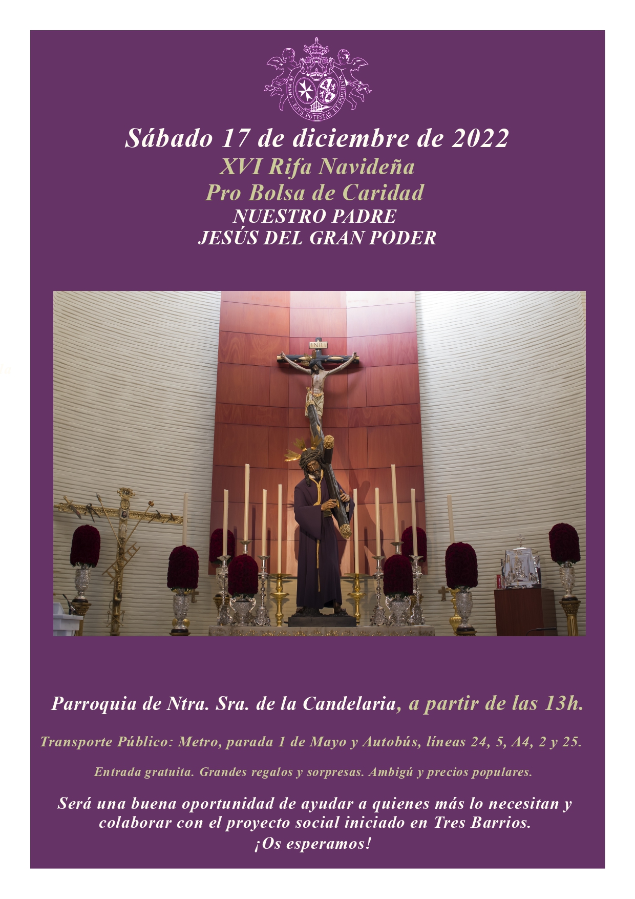 En este momento estás viendo La XVI Rifa de Navidad del Gran Poder se celebrará este sábado en La Candelaria