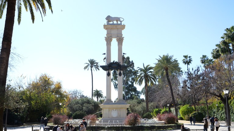 En este momento estás viendo El monumento de Cristóbal Colón de los Jardines de Murillo recupera su esplendor