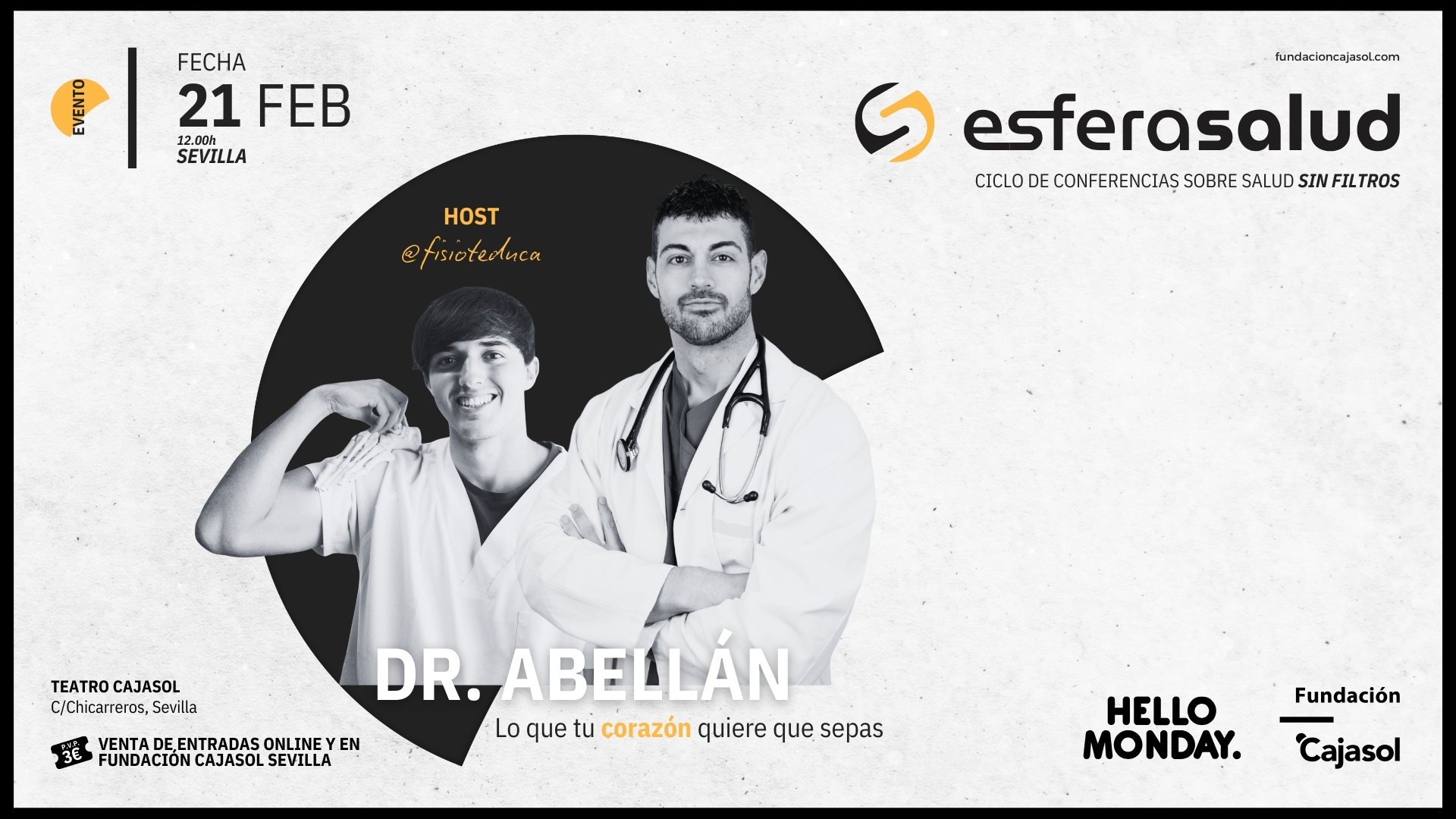 El Dr. José Abellán, conocido como «el cardiólogo más viral de España”, inaugura el ciclo ‘esferasalud’ de Cajasol