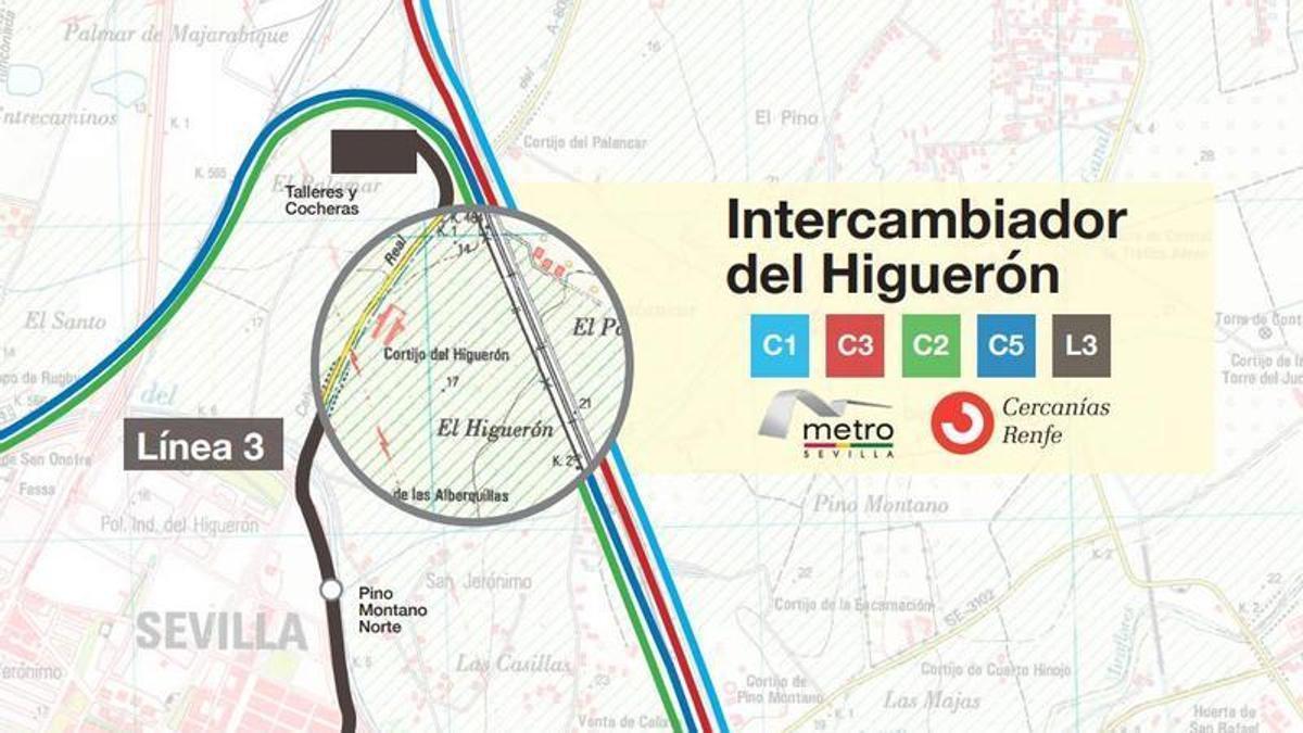 En este momento estás viendo Transportes encarga el estudio de viabilidad de un apeadero en Higuerón Norte que conectaría Metro y Cercanías de Sevilla